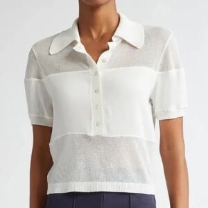 $295 STAUD Quaint Polo Top